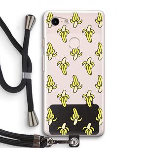 CaseCompany Bananas: Pixel 3 Transparant Hoesje met koord