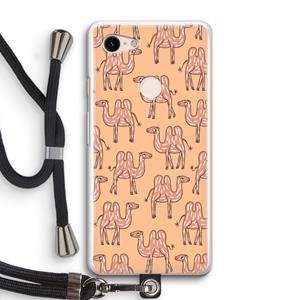 CaseCompany Kameel: Pixel 3 Transparant Hoesje met koord