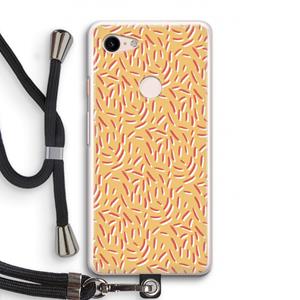 CaseCompany Camouflage: Pixel 3 Transparant Hoesje met koord