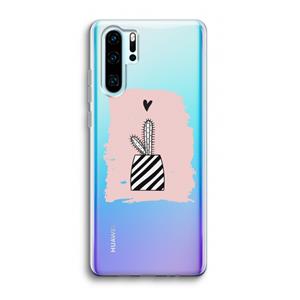 CaseCompany Zwart-wit cactus: Huawei P30 Pro Transparant Hoesje