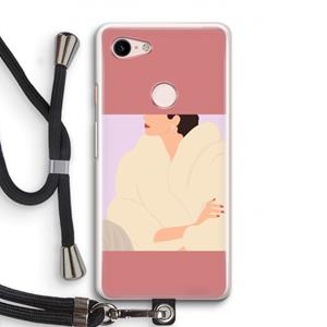 CaseCompany Cosy: Pixel 3 Transparant Hoesje met koord