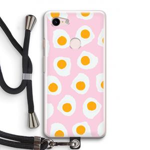 CaseCompany Dancing eggs: Pixel 3 Transparant Hoesje met koord