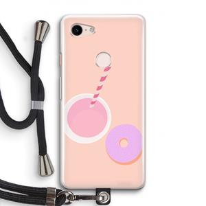 CaseCompany Donut: Pixel 3 Transparant Hoesje met koord