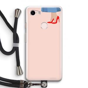 CaseCompany High heels: Pixel 3 Transparant Hoesje met koord