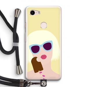 CaseCompany Ice cream: Pixel 3 Transparant Hoesje met koord