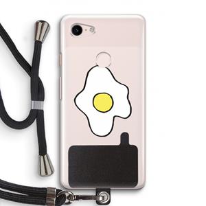 CaseCompany Spiegelei: Pixel 3 Transparant Hoesje met koord
