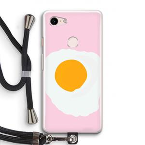 CaseCompany Sunny side up: Pixel 3 Transparant Hoesje met koord