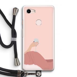 CaseCompany Wine: Pixel 3 Transparant Hoesje met koord