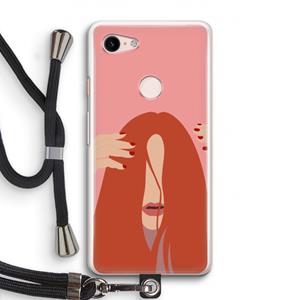 CaseCompany Woke up like this: Pixel 3 Transparant Hoesje met koord