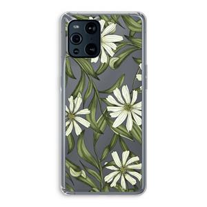 CaseCompany Wit bloemenpatroon: Oppo Find X3 Transparant Hoesje