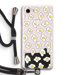 CaseCompany Spiegeleitjes: Pixel 3 Transparant Hoesje met koord