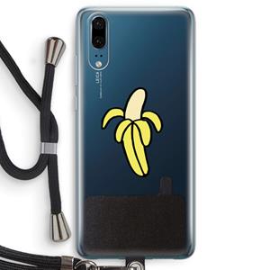 CaseCompany Banana: Huawei P20 Transparant Hoesje met koord
