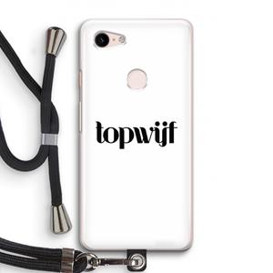 CaseCompany Topwijf Wit: Pixel 3 Transparant Hoesje met koord
