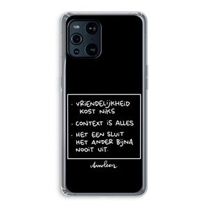 CaseCompany Mijn Motto's: Oppo Find X3 Pro Transparant Hoesje