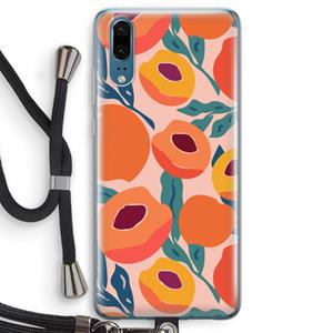 CaseCompany Perzik: Huawei P20 Transparant Hoesje met koord