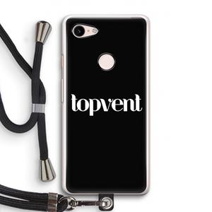 CaseCompany Topvent Zwart: Pixel 3 Transparant Hoesje met koord