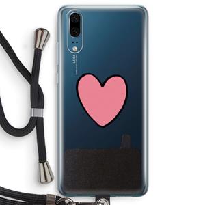 CaseCompany Hartje: Huawei P20 Transparant Hoesje met koord