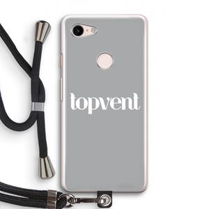CaseCompany Topvent Grijs Wit: Pixel 3 Transparant Hoesje met koord