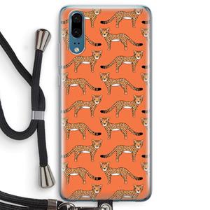CaseCompany Cheetah: Huawei P20 Transparant Hoesje met koord