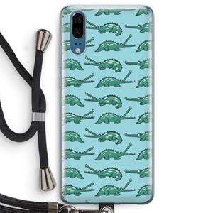 CaseCompany Kroko: Huawei P20 Transparant Hoesje met koord
