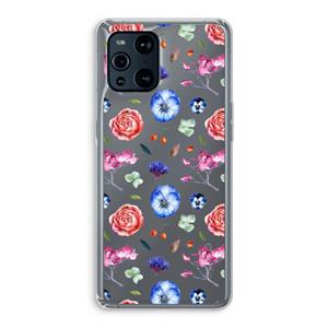 CaseCompany Bloemetjes: Oppo Find X3 Transparant Hoesje