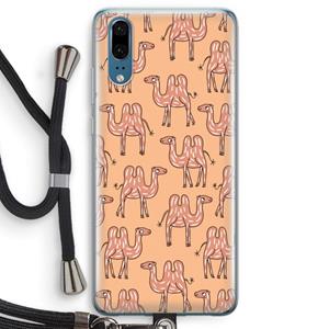 CaseCompany Kameel: Huawei P20 Transparant Hoesje met koord
