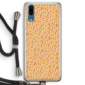CaseCompany Camouflage: Huawei P20 Transparant Hoesje met koord