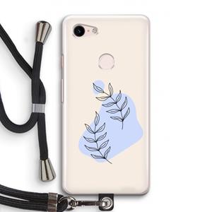CaseCompany Leaf me if you can: Pixel 3 Transparant Hoesje met koord