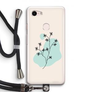 CaseCompany Love your petals: Pixel 3 Transparant Hoesje met koord