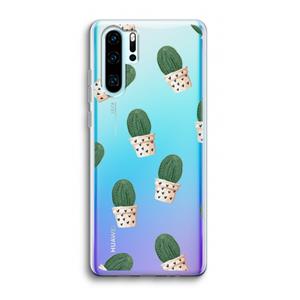 CaseCompany Cactusprint roze: Huawei P30 Pro Transparant Hoesje