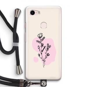 CaseCompany Roses are red: Pixel 3 Transparant Hoesje met koord