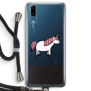 CaseCompany Eenhoorn: Huawei P20 Transparant Hoesje met koord