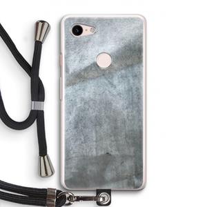 CaseCompany Grey Stone: Pixel 3 Transparant Hoesje met koord