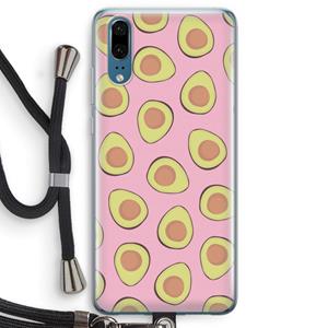 CaseCompany Dancing avocados: Huawei P20 Transparant Hoesje met koord