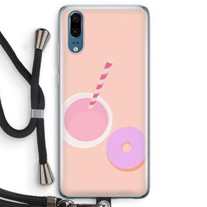 CaseCompany Donut: Huawei P20 Transparant Hoesje met koord