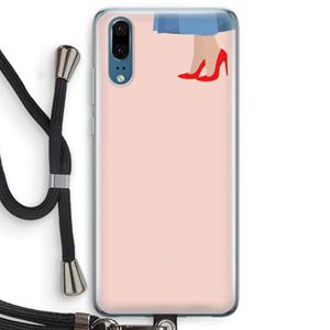 CaseCompany High heels: Huawei P20 Transparant Hoesje met koord