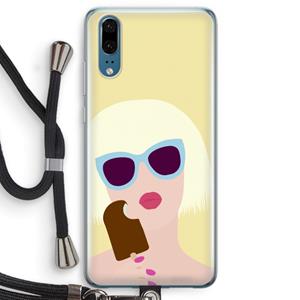 CaseCompany Ice cream: Huawei P20 Transparant Hoesje met koord