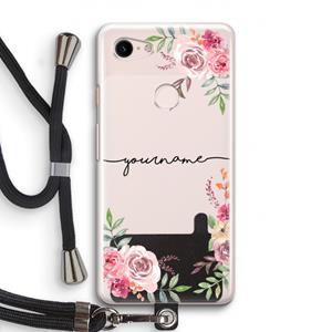 CaseCompany Rozen: Pixel 3 Transparant Hoesje met koord