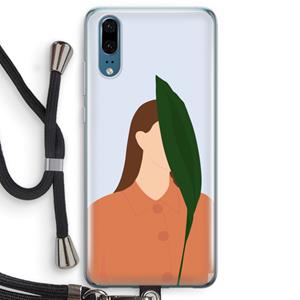 CaseCompany Leaf: Huawei P20 Transparant Hoesje met koord