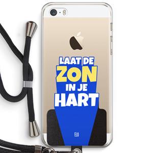 CaseCompany Laat de zon in je hart: iPhone 5 / 5S / SE Transparant Hoesje met koord