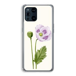 CaseCompany Purple poppy: Oppo Find X3 Transparant Hoesje
