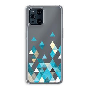 CaseCompany Gekleurde driehoekjes blauw: Oppo Find X3 Pro Transparant Hoesje