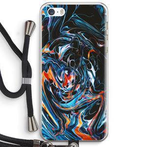 CaseCompany Black Unicorn: iPhone 5 / 5S / SE Transparant Hoesje met koord