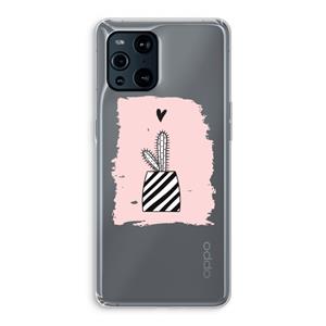 CaseCompany Zwart-wit cactus: Oppo Find X3 Pro Transparant Hoesje