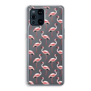 CaseCompany Flamingoprint groen: Oppo Find X3 Pro Transparant Hoesje