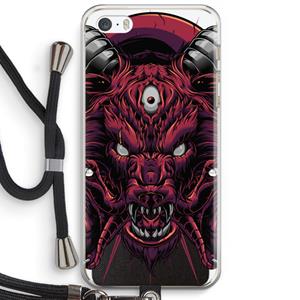 CaseCompany Hell Hound and Serpents: iPhone 5 / 5S / SE Transparant Hoesje met koord