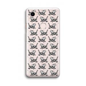 CaseCompany Zwarte poes: Google Pixel 3 Transparant Hoesje