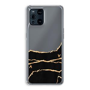 CaseCompany Gouden marmer: Oppo Find X3 Pro Transparant Hoesje