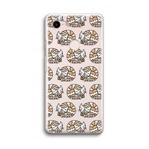 CaseCompany Slapende poes: Google Pixel 3 Transparant Hoesje