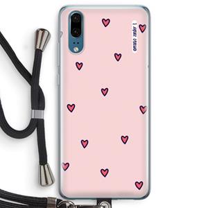 CaseCompany Hartjes: Huawei P20 Transparant Hoesje met koord